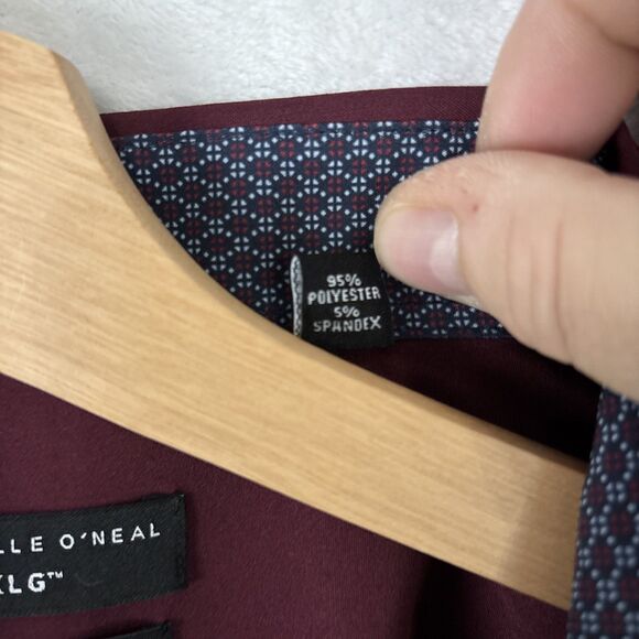 Shaquille O’neal XLG Mens Burgundy Long Sleeve Button Up Shirt Sz 18.5 35/36 NWT - Picture 4 of 6